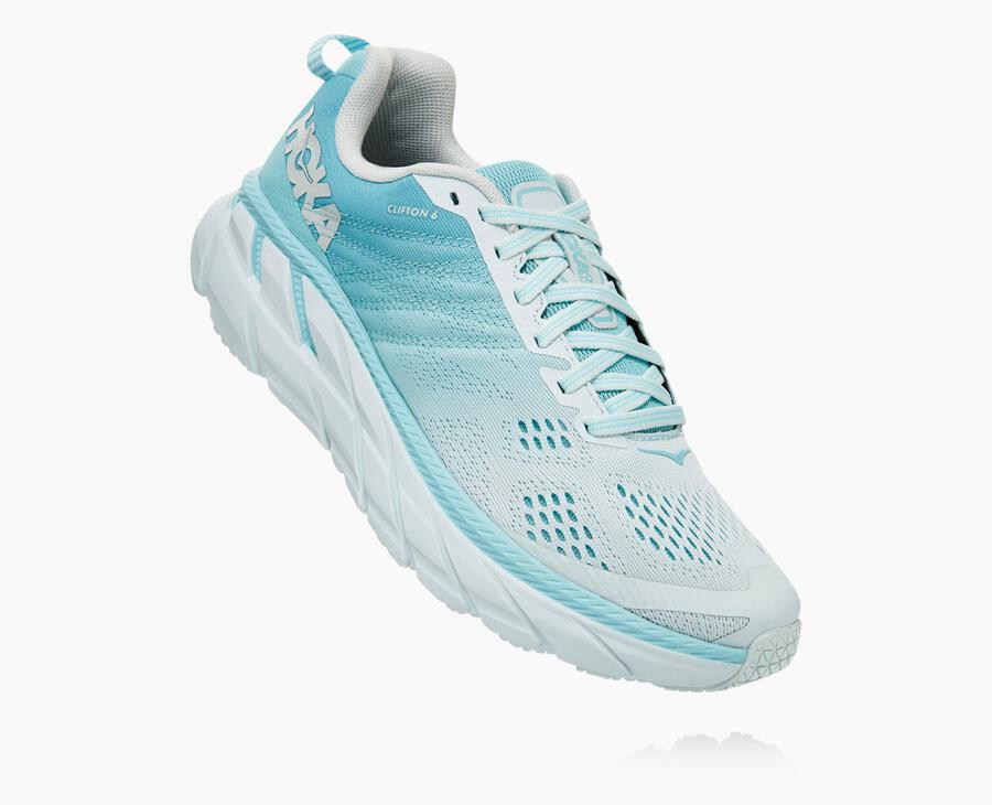 Hoka Australia One One Clifton 6 - Womens Walking Shoes Blue/White - GDJNY-3186